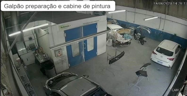 Galpão de preparação e cabine de pintura